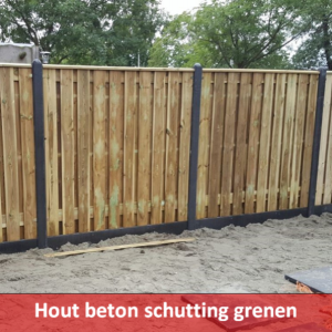 Hout beton schutting