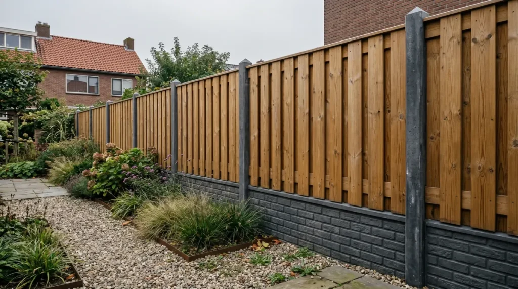Grenen luxe hout beton schuttingen