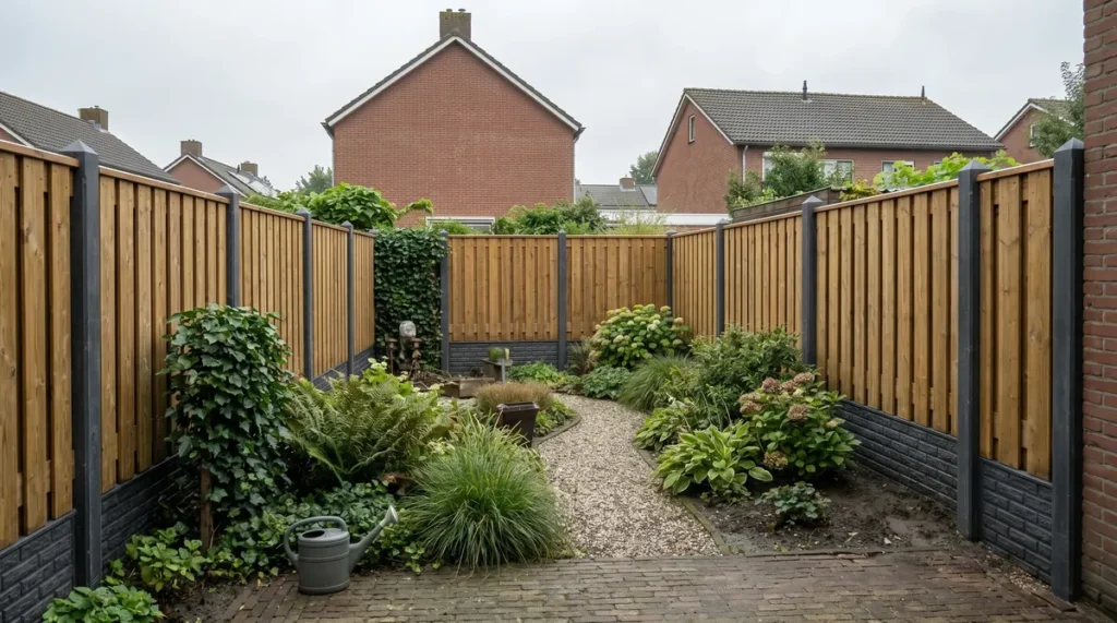 Luxe hout beton schutting