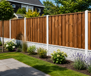 luxe hout beton schutting