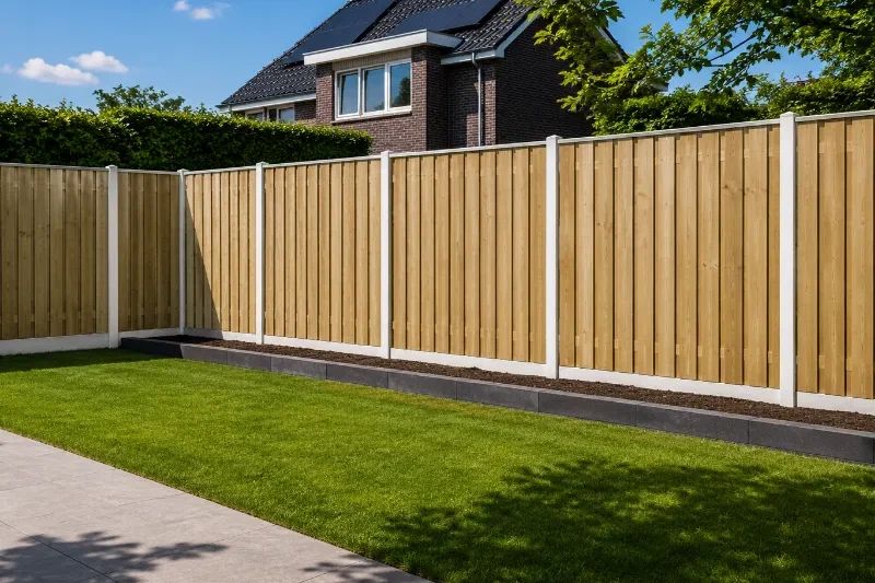 Hout beton schuttingen