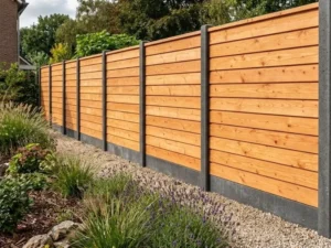 Douglas hout beton schutting