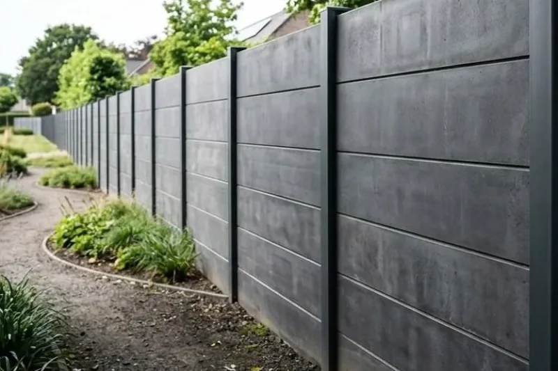 Betonschutting glad motief antraciet