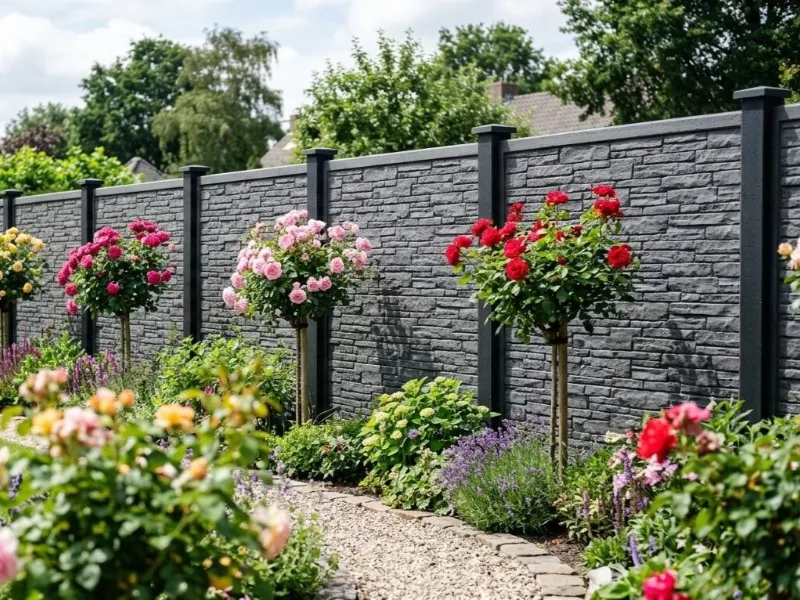 Betonschutting met motief plaatsen