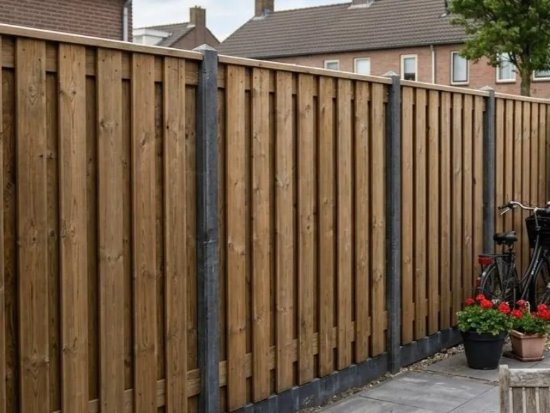 Hout beton schutting
